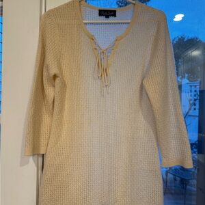 Claudia Nichole Cashmere Cream V-Neck Sweater